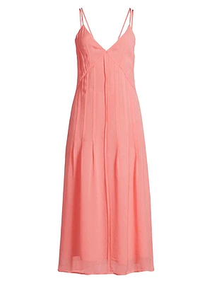 Bria Pintuck Chiffon Midi-Dress