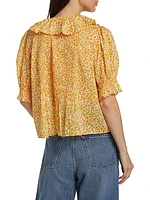 Henri Clementine Ruffle-Trimmed Cotton Top