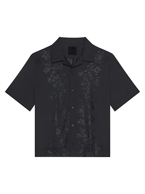 Boxy Fit Shirt Floral Jacquard