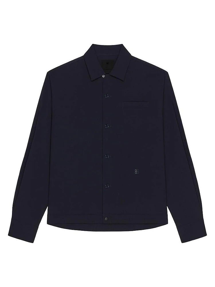 Overshirt Wool Poplin with 4G Detail