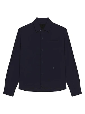 Overshirt Wool Poplin with 4G Detail