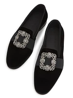 Carlton Jet Embellished Velvet Loafers