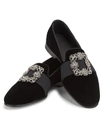 Carlton Jet Embellished Velvet Loafers