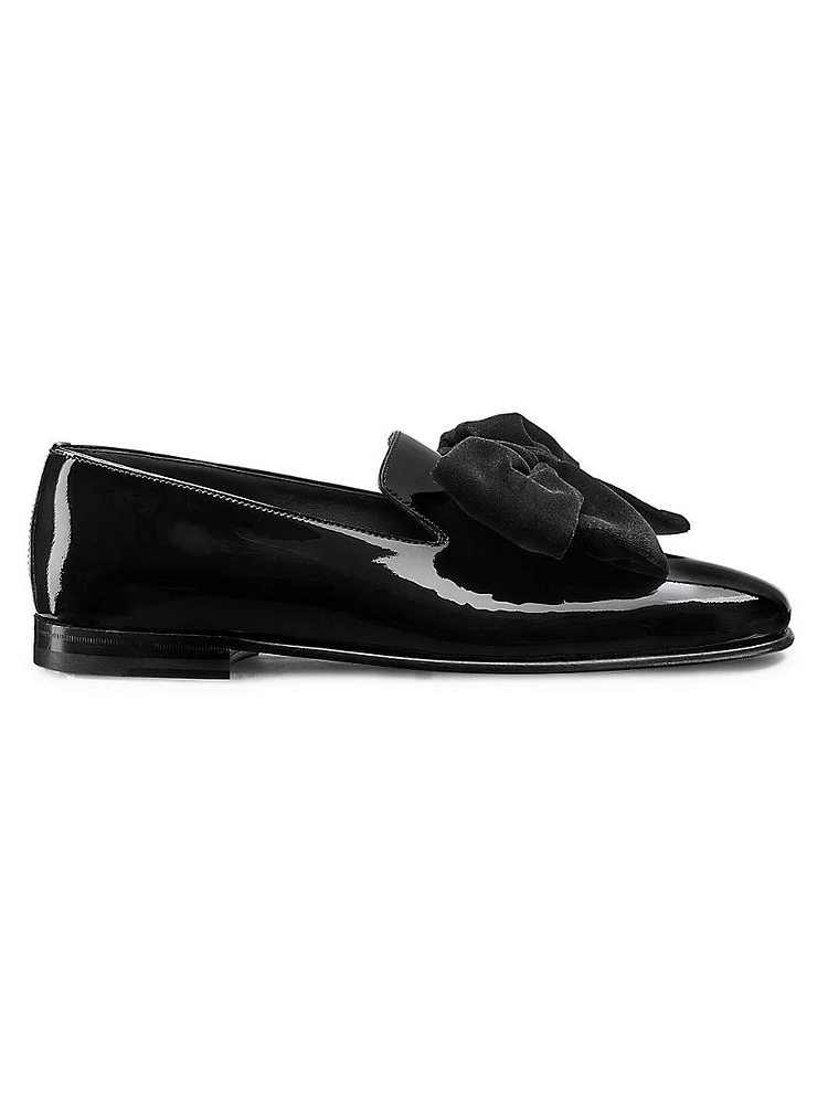 Janser Bow-Embellished Patent Slippers