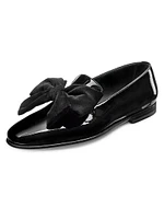 Janser Bow-Embellished Patent Slippers