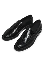 Metropolitan Perry Crocodile-Embossed Loafers