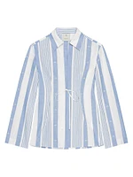 Plage Shirt Cotton and Linen with 4G Stripes