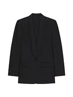 Jacket Wool with Lurex Stripes