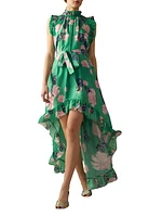 Floral Silk Hi-Lo Dress