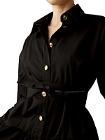 Cotton Button-Front Shirt Dress