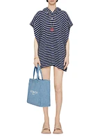 Plage Striped Poncho Cotton Toweling