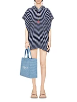 Plage Striped Poncho Cotton Toweling