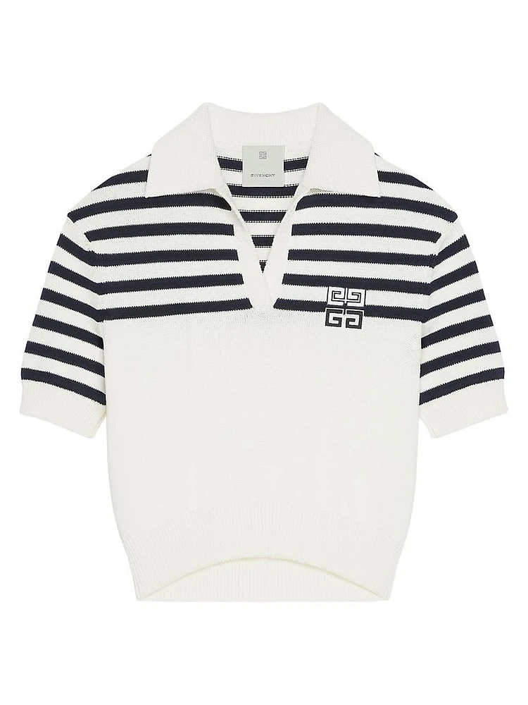 4G Striped Polo Sweater