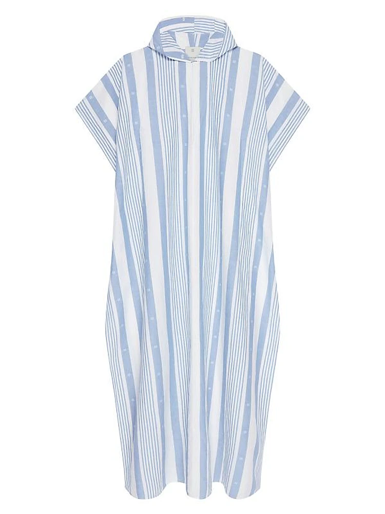 Plage Kaftan in Cotton and Linen with 4G Stripes