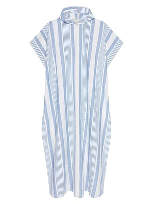 Plage Kaftan in Cotton and Linen with 4G Stripes