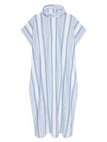 Plage Kaftan in Cotton and Linen with 4G Stripes