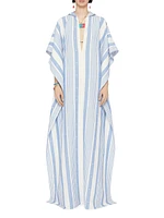 Plage Kaftan in Cotton and Linen with 4G Stripes