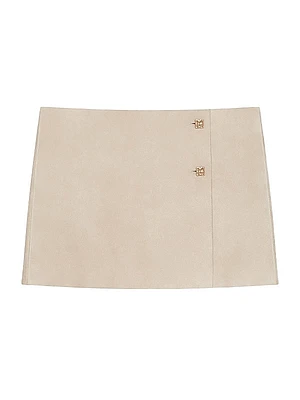 Wrap Skirt in Suede with 4G Detail