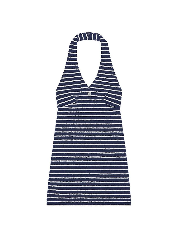 Striped Dress Cotton Toweling with 4G Detail