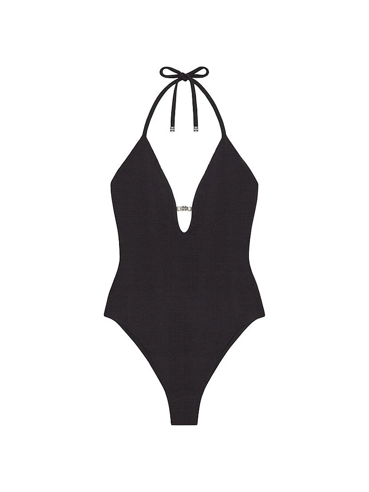 Plage One-Piece 4G Swimsuit with Pearls