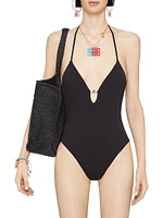 Plage One-Piece 4G Swimsuit with Pearls