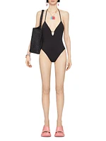 Plage One-Piece 4G Swimsuit with Pearls