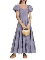 Sundrenched Puff-Sleeve Smocked Maxi Dress