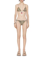 Plage Printed Bikini Bottom with 4G Detail