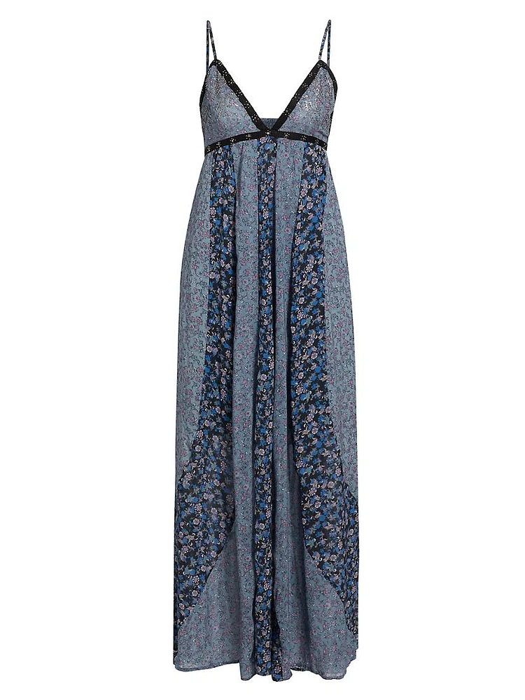 Forever Time Paneled Floral Maxi Dress