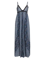 Forever Time Paneled Floral Maxi Dress