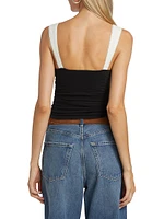 Ruched Two-Tone Tank Top