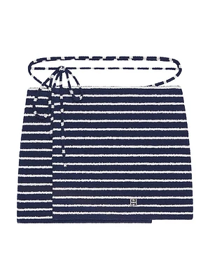 Plage Striped Wrap Skirt with 4G Detail