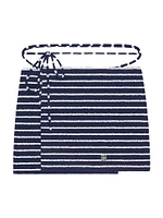 Plage Striped Wrap Skirt with 4G Detail