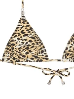 Plage Printed Bikini Top with 4G Detail