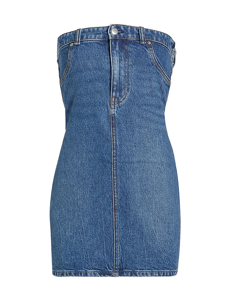 Stretch Denim Tube Dress