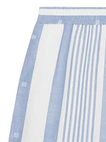 Plage Shorts Cotton and Linen with 4G Stripes