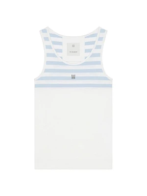 Slim Fit Striped Tank Top Cotton and 4G Detail