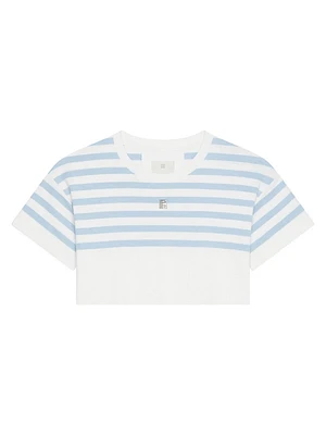 Striped Cropped T-Shirt Cotton 4G Detail