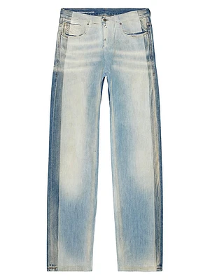 Bi-Color Straight-Leg Jeans