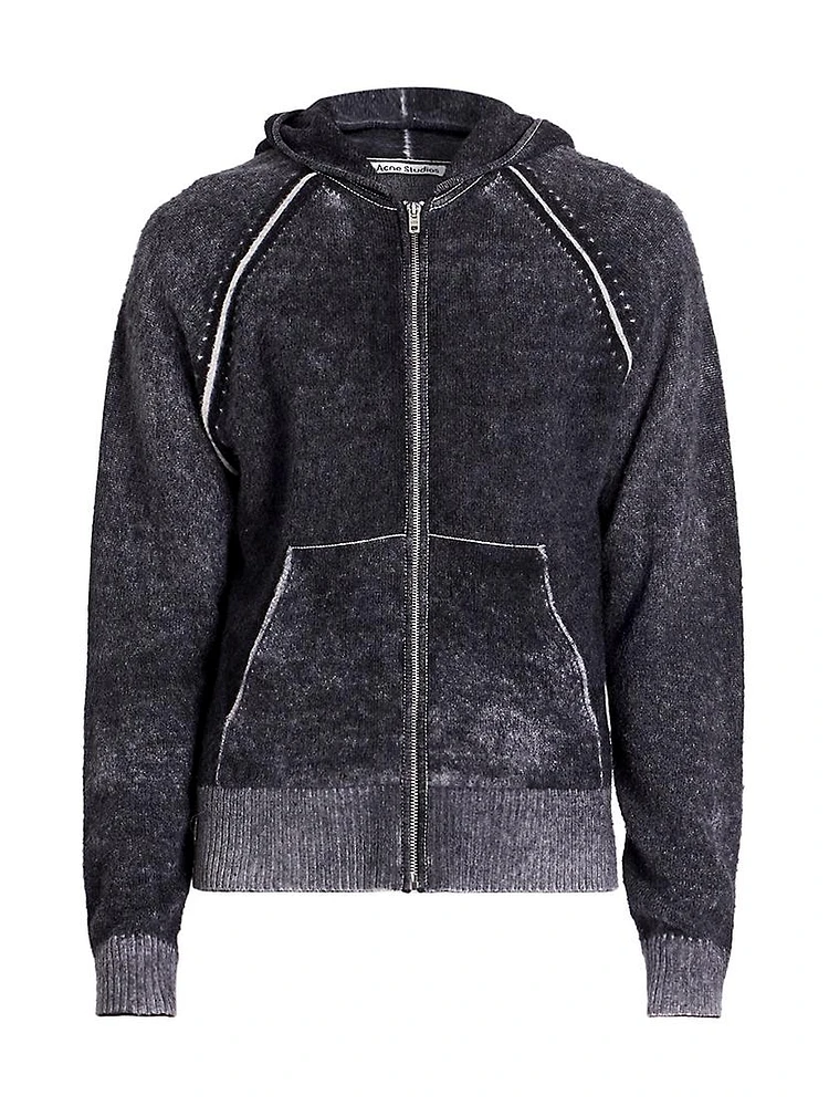 Kupiter Vintage Wool-Cashmere Full-Zip Hoodie