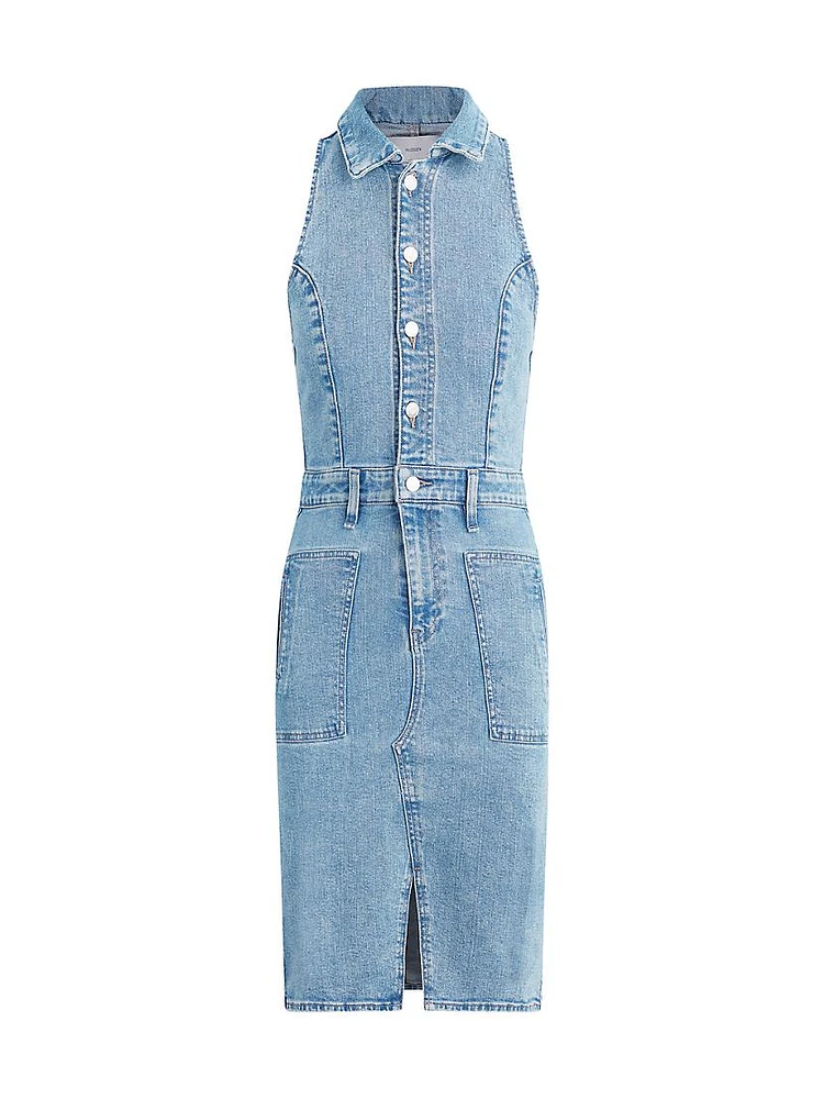 Denim Halterneck Utility Dress