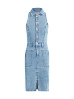 Denim Halterneck Utility Dress