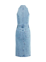 Denim Halterneck Utility Dress