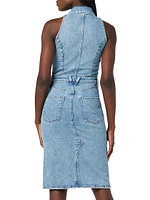 Denim Halterneck Utility Dress