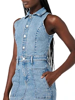 Denim Halterneck Utility Dress