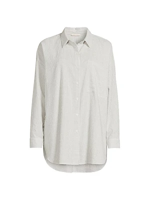 Check Cotton Button-Front Shirt