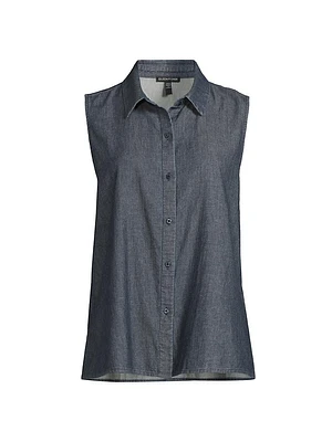 Denim Sleeveless Shirt