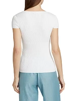 The Hamina Short-Sleeve Rib-Knit Top