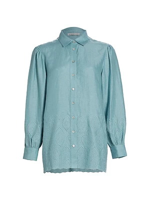 Lesley Linen Eyelet Shirt