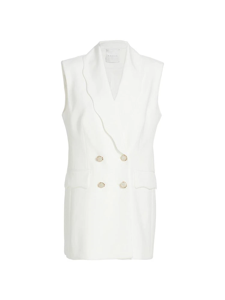 Daniela Scallop-Lapel Sleeveless Blazer